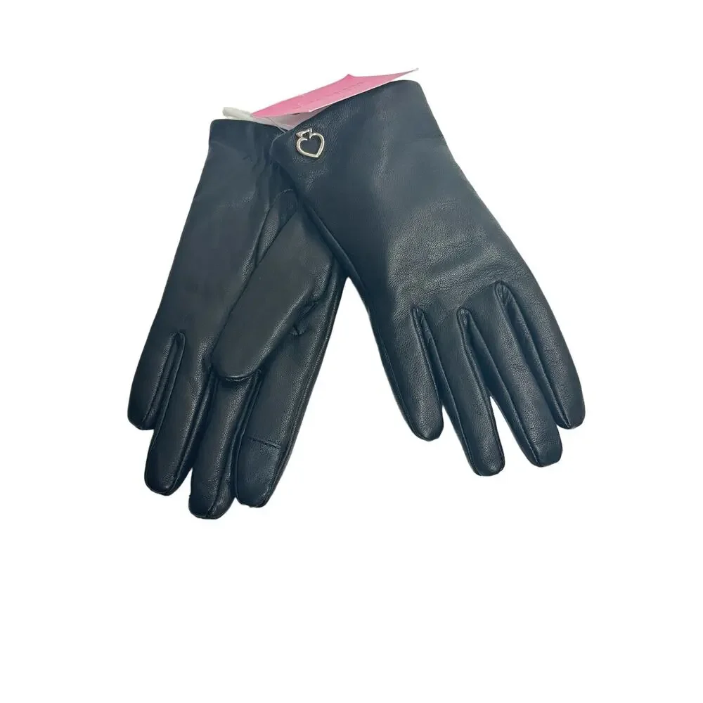 Kate Spade Logo Leather Gloves small black women gloves